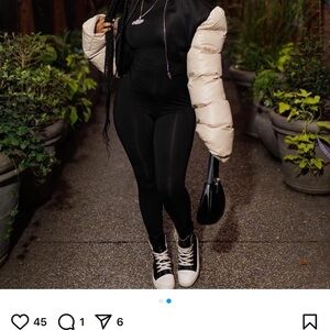 Cream Puffer Sleeves Jacket